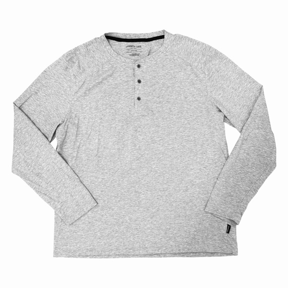 Kenneth Cole Mens Stretch Techni-Cole 3 Button Henley Long Sleeve Shirt Medium - Picture 1 of 7